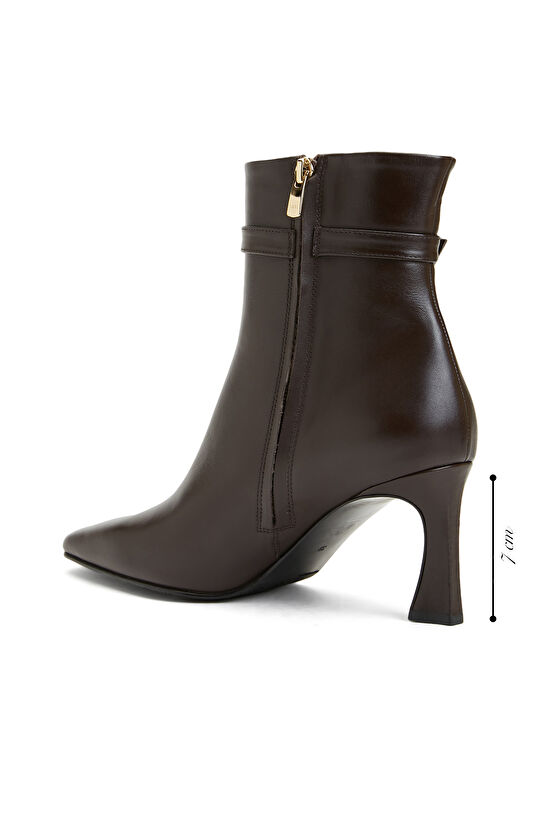 Kahverengi Kadın Deri Bot