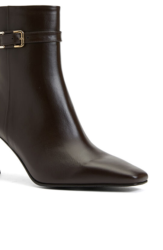 Kahverengi Kadın Deri Bot