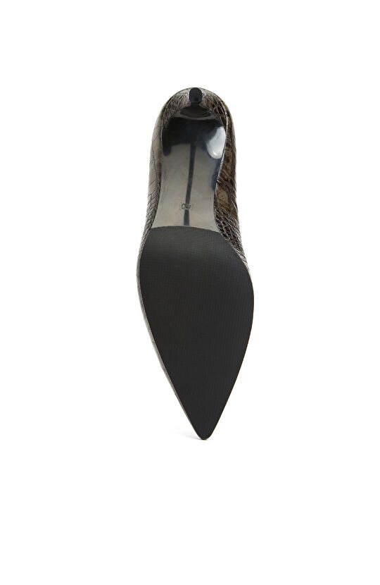 Koyu Yeşil Kadın Deri Stiletto