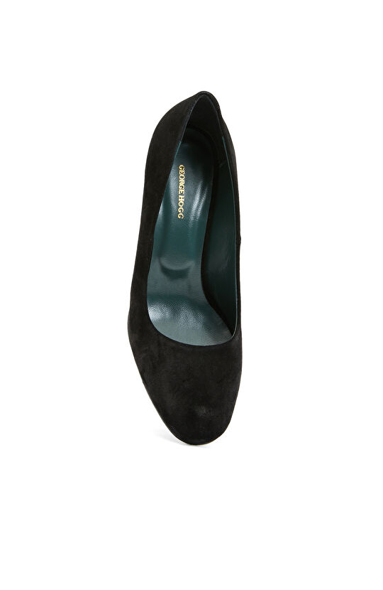 Siyah Kadın Deri Kalın Topuklu Ayakkabı