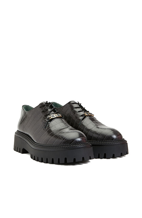 Antrasit Kadın Deri Ayakkabı