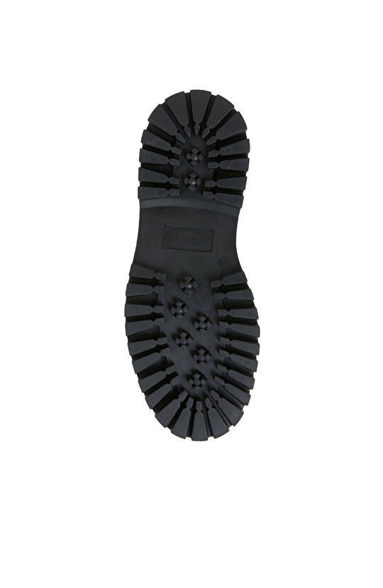 Siyah Kadın Bağcıklı Deri Ayakkabı