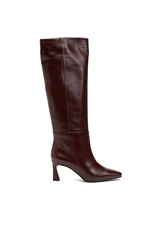 Bordo Kadın Deri Çizme