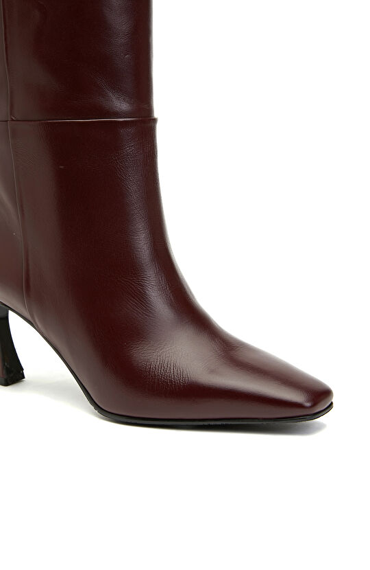 Bordo Kadın Deri Çizme