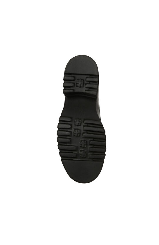 Siyah Tokalı Kadın Deri Topuklu Loafer