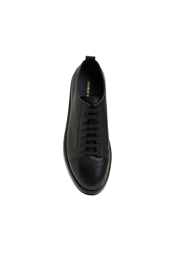Siyah Baskılı Erkek Deri Ayakkabı