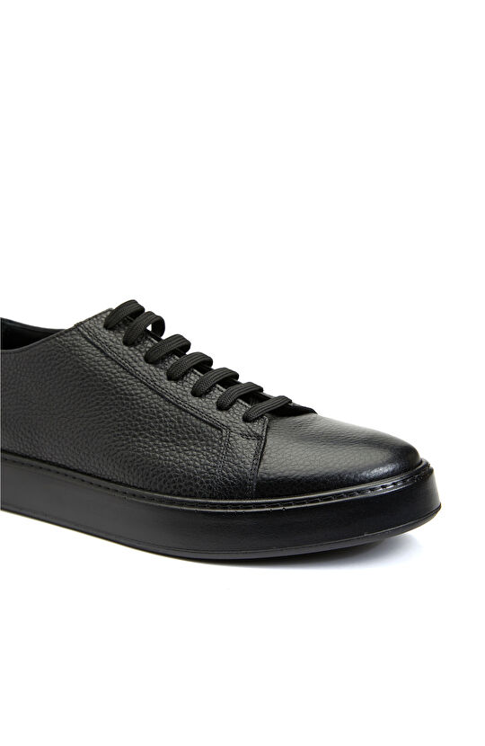 Siyah Baskılı Erkek Deri Ayakkabı