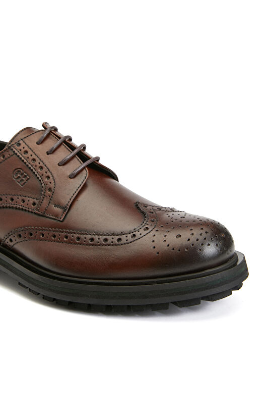 Kahverengi Zımbalı Erkek Deri Ayakkabı