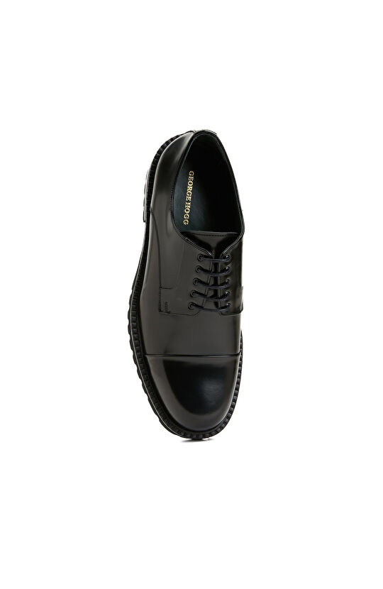 Siyah Rugan Kalın Taban Erkek Ayakkabı