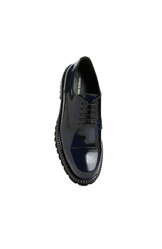 Lacivert Rugan Kalın Taban Erkek Ayakkabı