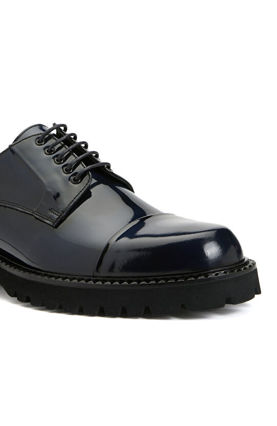 Lacivert Rugan Kalın Taban Erkek Ayakkabı