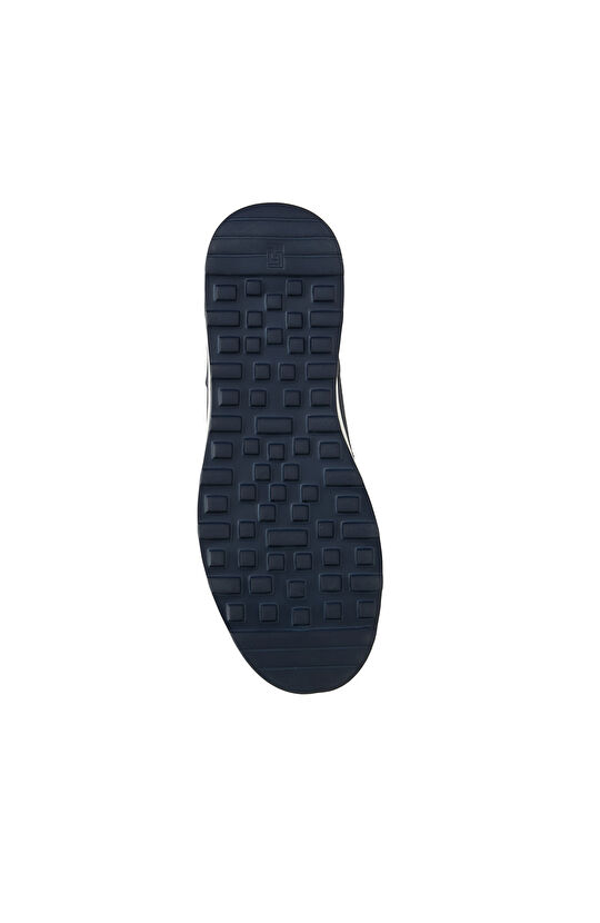 Lacivert Deri Detaylı Erkek Sneaker