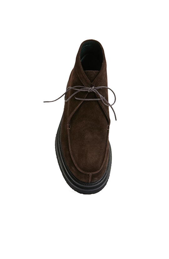 Kahverengi Süet Bağcıklı Erkek Bot