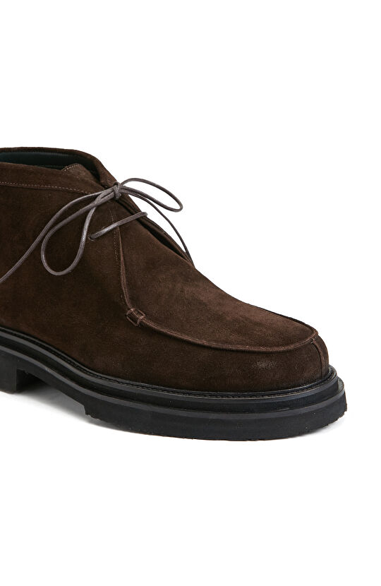 Kahverengi Süet Bağcıklı Erkek Bot