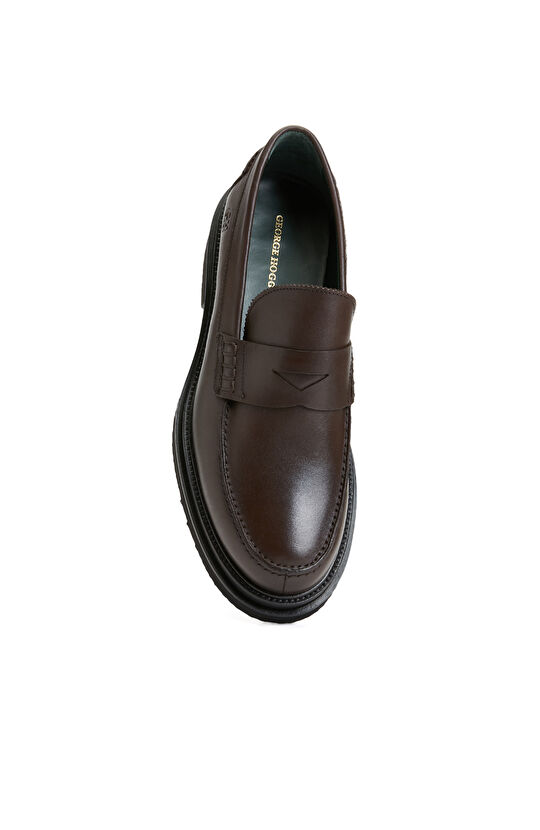 Kahverengi Kalın Tabanlı Penny Loafer Erkek Ayakkabı