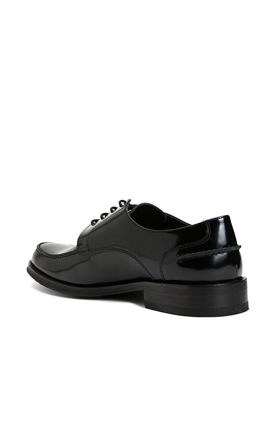 Siyah Rugan Mokasen Dikişli Erkek Klasik Ayakkabı