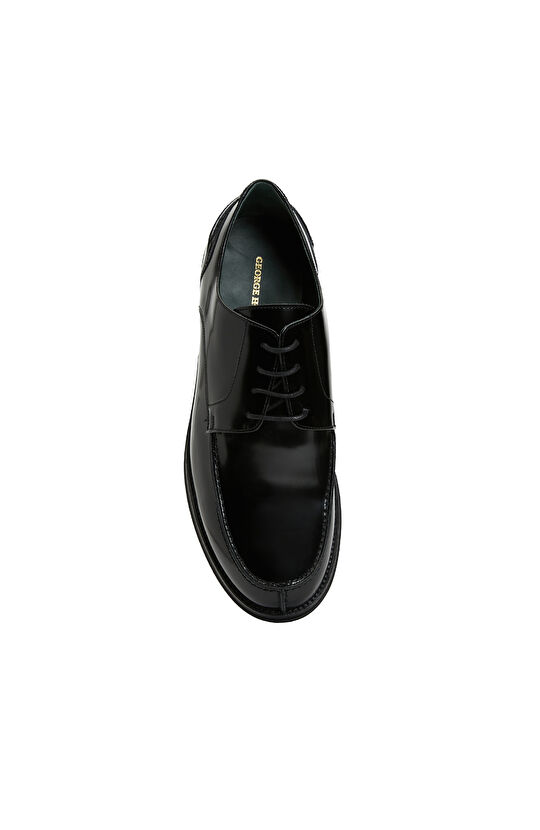 Siyah Rugan Mokasen Dikişli Erkek Klasik Ayakkabı