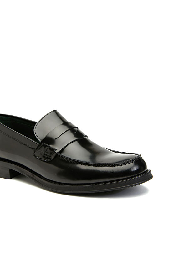 Siyah Rugan Klasik Penny Loafer Erkek Ayakkabı