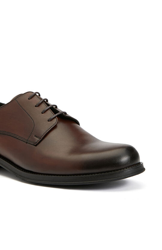 Kahverengi Klasik Bağcıklı Erkek Deri Ayakkabı