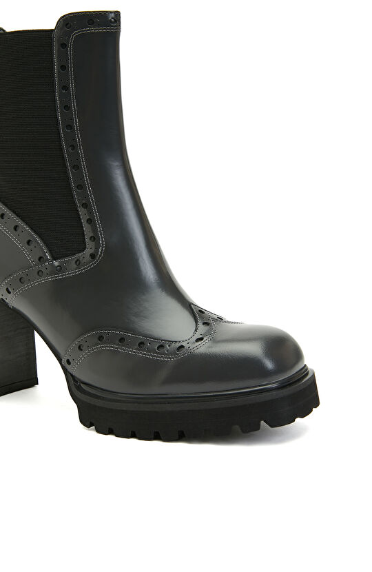 Antrasit Kadın Deri Bot