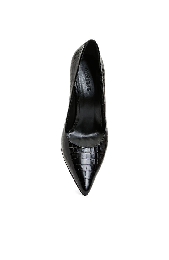 Siyah Kadın Deri Stiletto