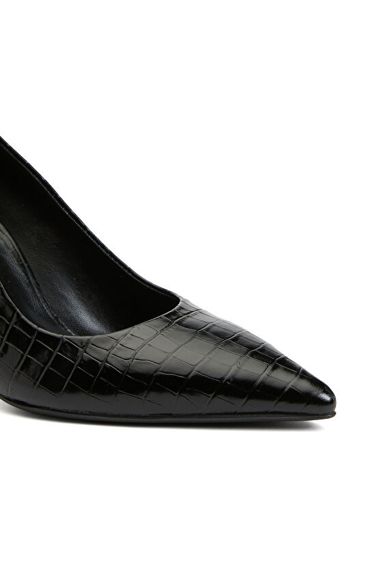 Siyah Kadın Deri Stiletto