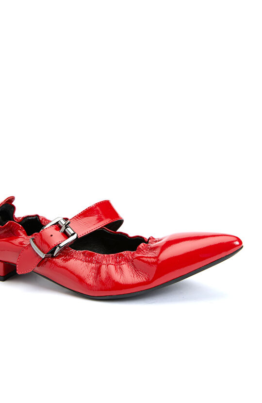 Kırmızı Rugan Deri Babet