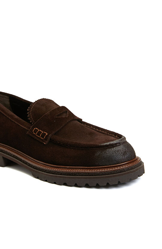 Kahverengi Erkek Süet Loafer