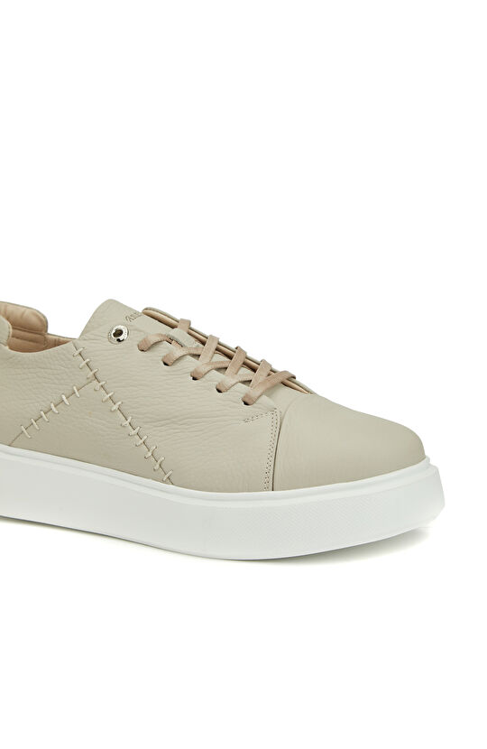 Bej Kadın Deri Sneaker