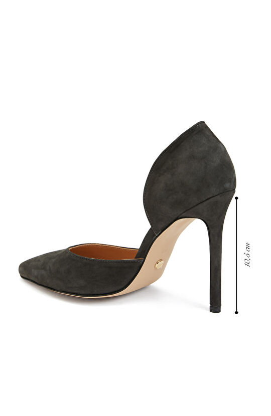 Antrasit Kadın Deri Stiletto