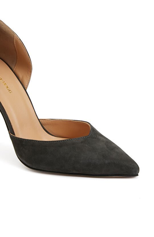 Antrasit Kadın Deri Stiletto