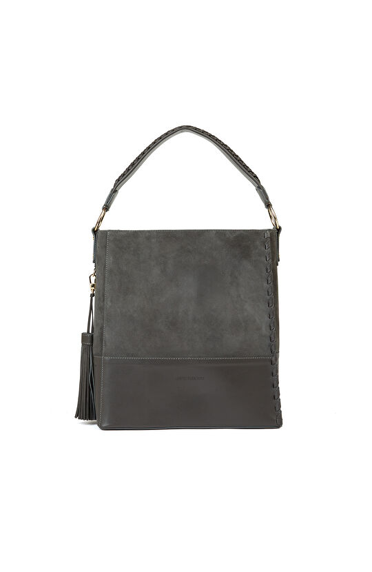 Gri Kadın Deri Çanta