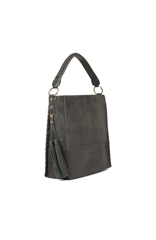 Gri Kadın Deri Çanta