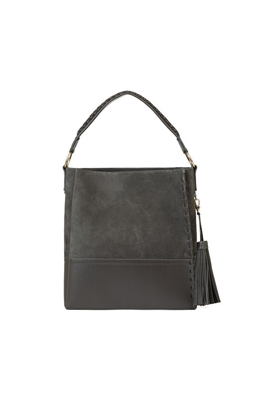 Gri Kadın Deri Çanta