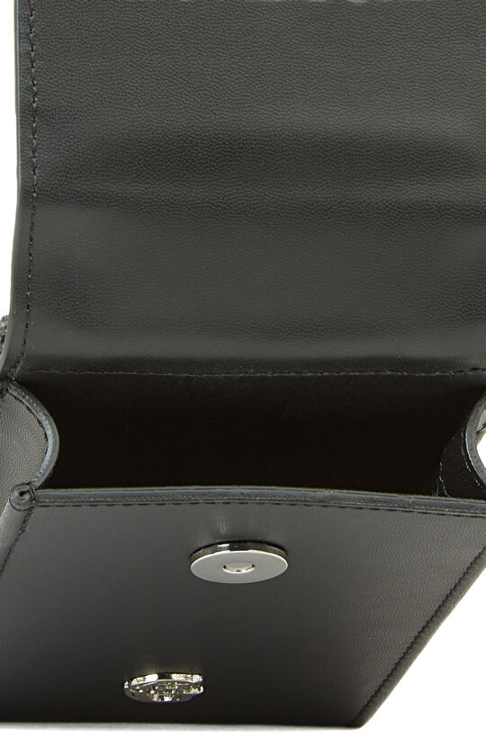 Siyah Deri Karışımlı Kadın Postacı Çantası