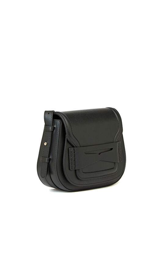 Siyah Kadın Deri Çapraz Askılı Çanta