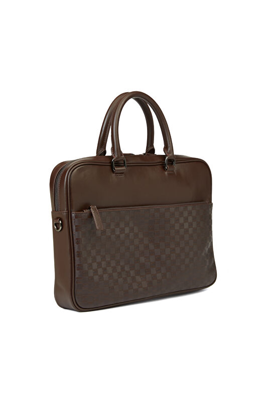 Kahverengi Deri Laptop Çantası