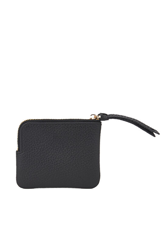 Siyah Kadın Deri Bozuk Paralık