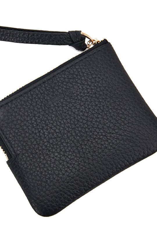 Siyah Kadın Deri Bozuk Paralık