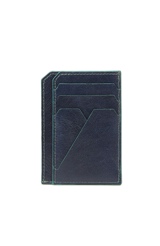 Lacivert Erkek Deri Kartlık