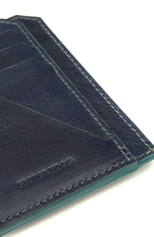 Lacivert Erkek Deri Kartlık