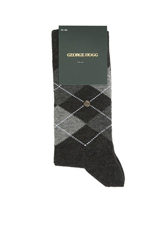 Antrasit Baklava Desen Erkek Soket Çorap