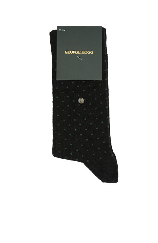Siyah Nokta Desenli Erkek Soket Çorap