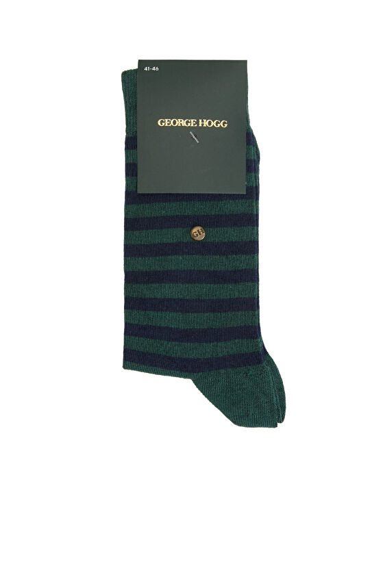 Yeşil Çizgili Erkek Soket Çorap