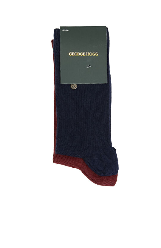 Lacivert Bordo 2'li Erkek Çorap