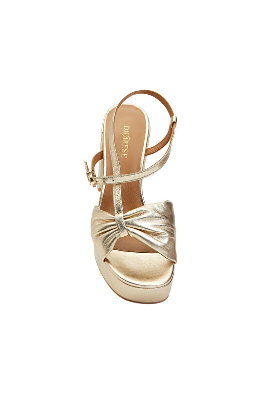 Gold Kadın Deri Sandalet