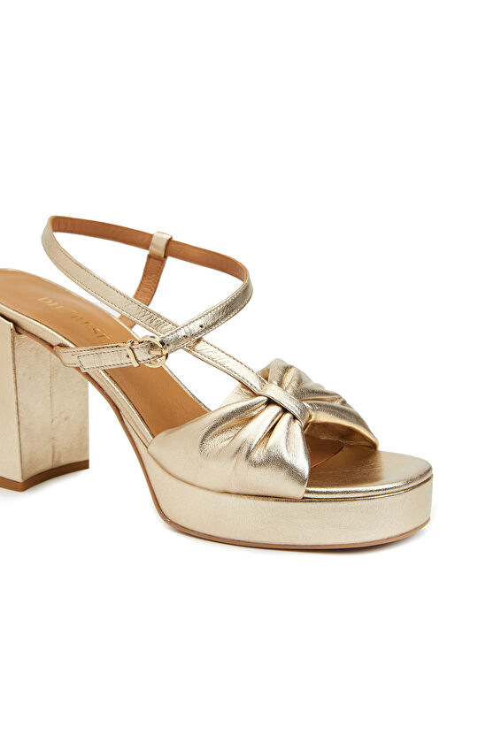 Gold Kadın Deri Sandalet