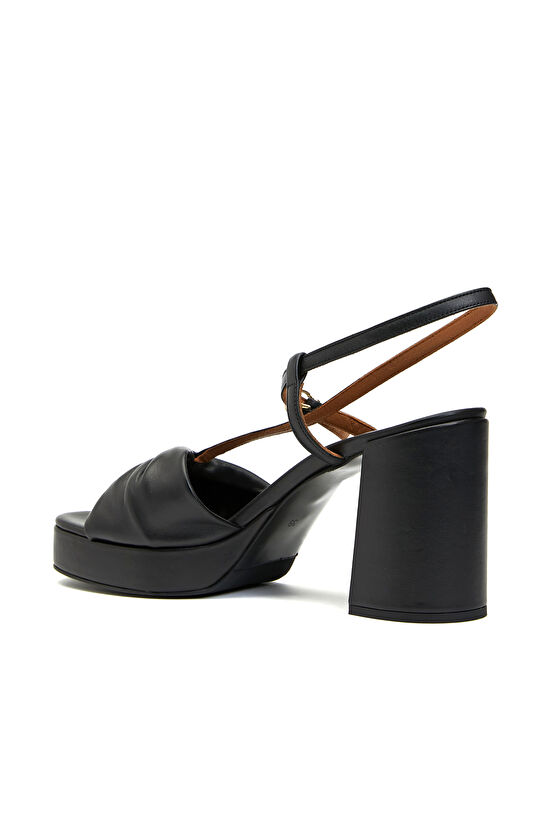 Siyah Kadın Deri Sandalet