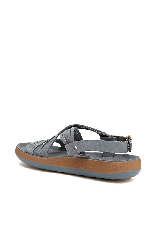 Mavi Kadın Deri Sandalet