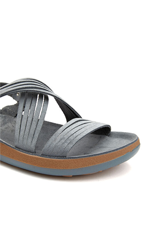 Mavi Kadın Deri Sandalet